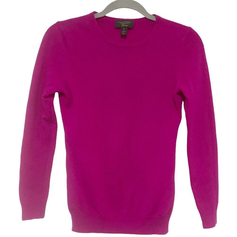 Womens Charter Club Luxury Cashmere Purple Colorful Crew Sweater Small Cozy Soft